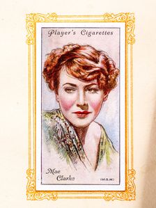 Mae Clark Collectables Picture of movie stars that came with the Players cigarette packet, 1934. Creator: Unknown