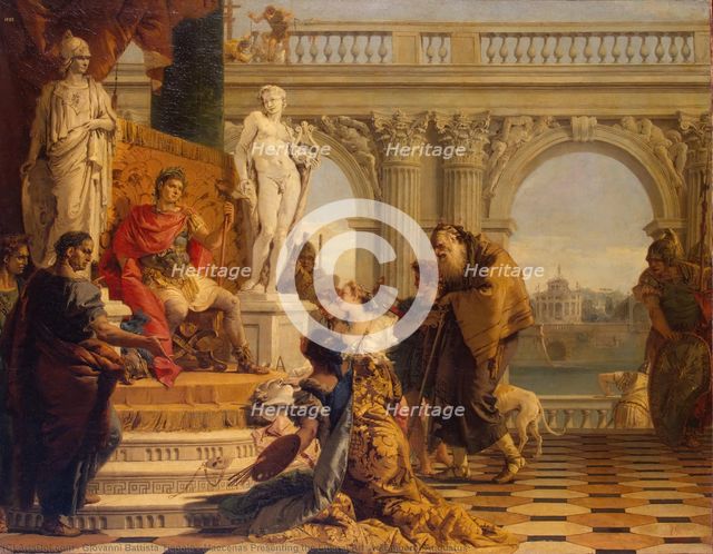 Maecenas Presenting the Liberal Arts to Emperor Augustus, 1743. Creator: Giovanni Battista Tiepolo.