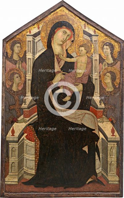 Maestà (Madonna and Child with Four Angels), c. 1290. Creator: Master of Città di Castello.