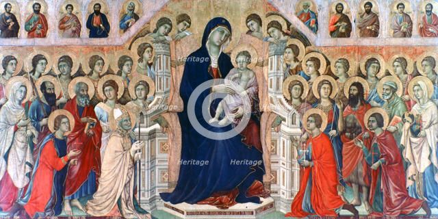 'Maestà', (Madonna with Angels and Saints), 1308-1311. Artist: Duccio di Buoninsegna
