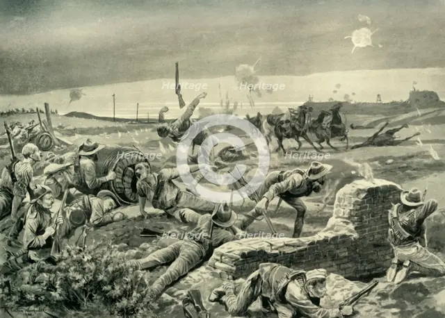 'Mafeking: Eloff's Desperate Attack on the Eve of the Relief', (1901).  Creator: Unknown.