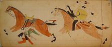 Maffet Ledger: Two Indians with horses, ca. 1874-81. Creator: Unknown