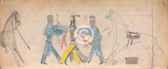 Maffet Ledger: Black Cavalry Officers and Indian, ca. 1874-81. Creator: Unknown.