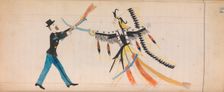 Maffet Ledger: Indian chief and soldier, ca. 1874-81. Creator: Unknown