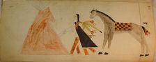Maffet Ledger: Indian and horse, ca. 1874-81. Creator: Unknown