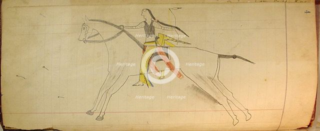 Maffet Ledger: Mounted Indian, ca. 1874-81. Creator: Unknown.