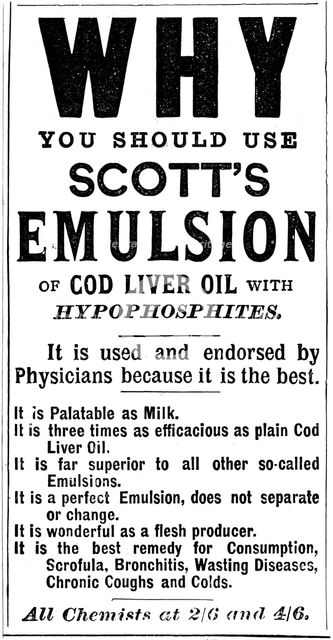 Magazine advertisement for Scott's Emulsion of Cod Liver Oil, 1890. Artist: Unknown