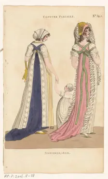 Magazine of Female Fashions of London and Paris, Costume Parisien, No 34.3, November, 1800, 1800. Creator: Unknown
