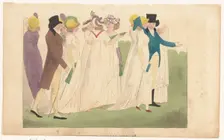 Magazine of Female Fashions of London and Paris: Kensington Gardens June 1798, 1798. Creator: Unknown