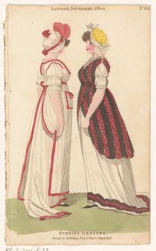 Magazine of Female Fashions of London and Paris, London, November, 1800, No. 33.1: Evening..., 1800. Creator: Unknown