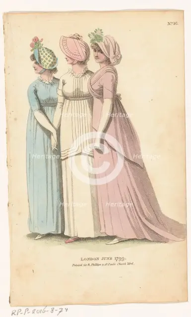 Magazine of Female Fashions of London and Paris. No. 16: London June 1799, 1799. Creator: Unknown.