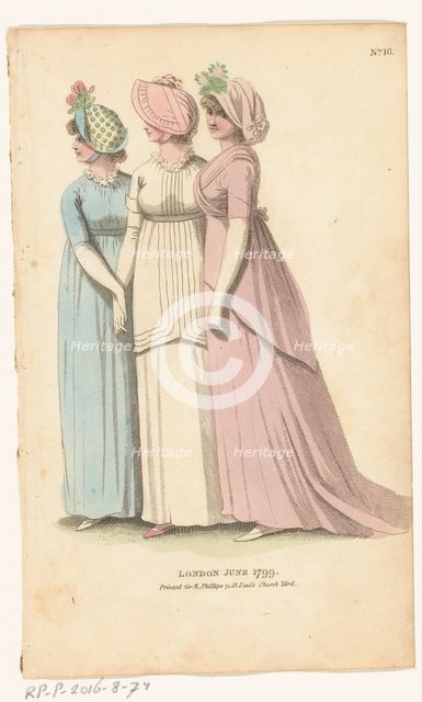 Magazine of Female Fashions of London and Paris. No. 16: London June 1799, 1799. Creator: Unknown.