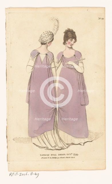 Magazine of Female Fashions of London and Paris, No. 20. London Full Dress. Oct. 1799, 1799. Creator: Unknown.