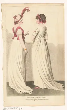 Magazine of Female Fashions of London and Paris. No. 22. London Full Dresses., 1798-1806. Creator: Unknown