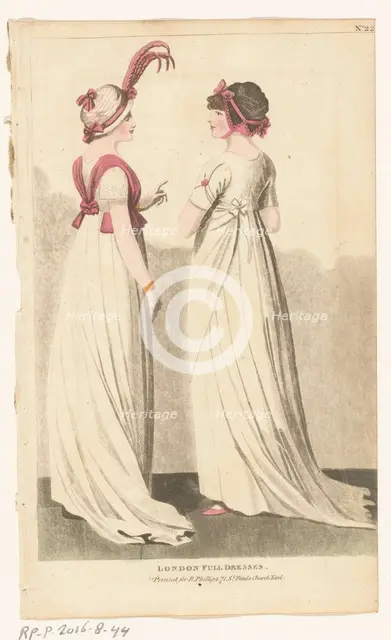Magazine of Female Fashions of London and Paris. No. 22. London Full Dresses., 1798-1806. Creator: Unknown.