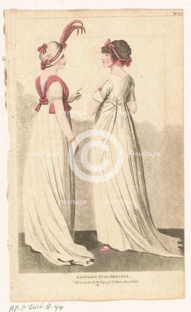 Magazine of Female Fashions of London and Paris. No. 22. London Full Dresses., 1798-1806. Creator: Unknown.