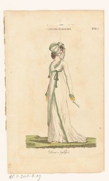 Magazine of Female Fashions of London and Paris. No. 28.3: Costume Parisien: Demi..., 1798-1806. Creator: Unknown