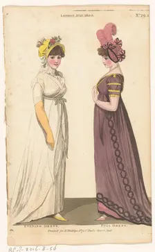 Magazine of Female Fashions of London and Paris, No. 29.1: London, July. 1800: Evening Dre..., 1800. Creator: Unknown