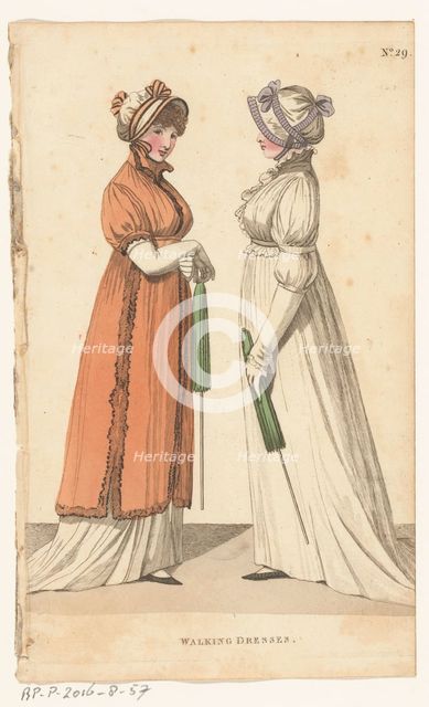 Magazine of Female Fashions of London and Paris. No. 29: Walking Dresses, 1798-1806. Creator: Unknown.
