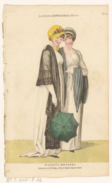 Magazine of Female Fashions of London and Paris. No. 31: London, September, 1800: Walking..., 1800. Creator: Unknown