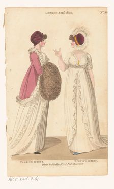 Magazine of Female Fashions of London and Paris. No. 36. London Feb., 1801: Walking Dress..., 1801. Creator: Unknown