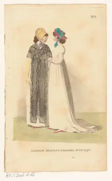 Magazine of Female Fashions of London and Paris, No. 5: London Morning Dresses, July 1798., 1798. Creator: Unknown