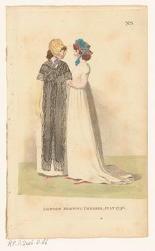 Magazine of Female Fashions of London and Paris, No. 5: London Morning Dresses, July 1798., 1798. Creator: Unknown