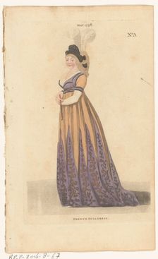 Magazine of Female Fashions of London and Paris, No. 5, May 1798: French Full Dress, 1798. Creator: Unknown