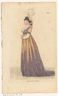 Magazine of Female Fashions of London and Paris, No. 5, May 1798: French Full Dress, 1798. Creator: Unknown