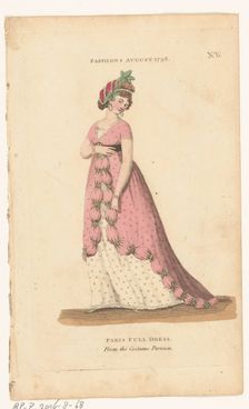 Magazine of Female Fashions of London and Paris, No. 6, Fashions August 1798: Paris Full..., 1798. Creator: Unknown
