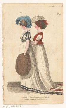 Magazine of Female Fashions of London and Paris. No.23. London Full Dresses, Jan. 1800, 1800. Creator: Unknown