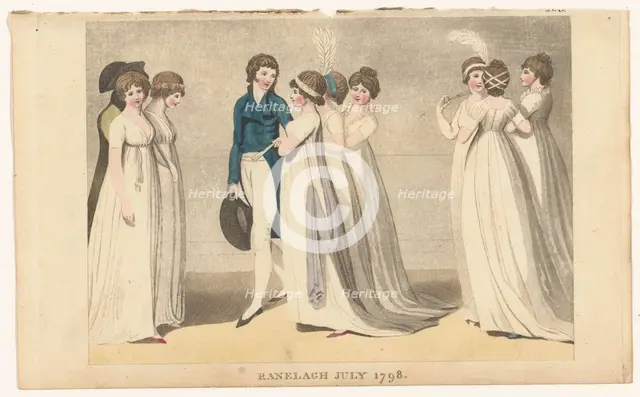 Magazine of Female Fashions of London and Paris: Ranelagh July 1798, 1798. Creator: Unknown.