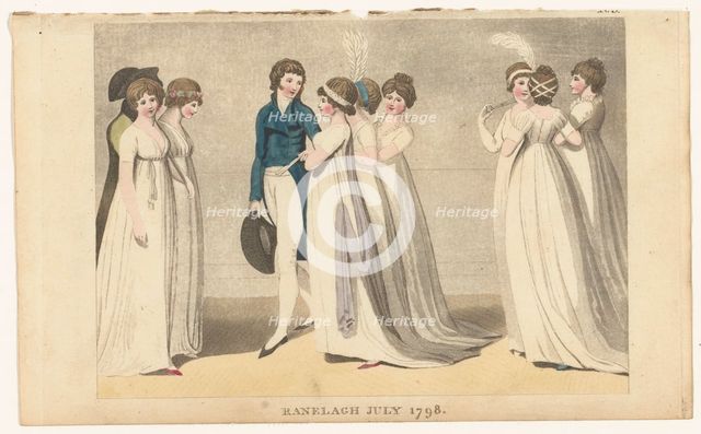Magazine of Female Fashions of London and Paris: Ranelagh July 1798, 1798. Creator: Unknown.