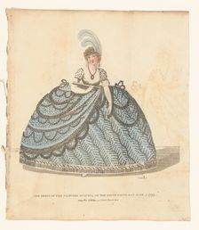 Magazine of Female Fashions of London and Paris. The dress of the Princess Augusta, on the..., 1799. Creator: Piercy Roberts