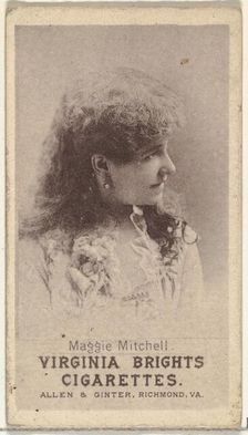 Maggie Mitchell, from the Actresses series (N67) promoting Virginia Brights Cigarettes..., ca. 1888. Creator: Allen & Ginter