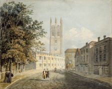 Magdalen College and the Eastern End of the High Street, Oxford, 1795. Artist: Rev Robert Nixon