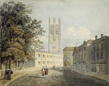 Magdalen College and the Eastern End of the High Street, Oxford, 1795. Artist: Rev Robert Nixon