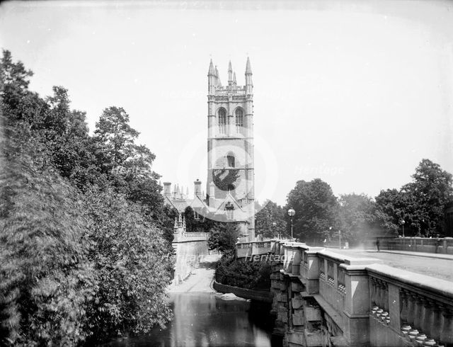Magdalen College Bell Tower, Oxford, Oxfordshire, c1860-c1922. Artist: Henry Taunt