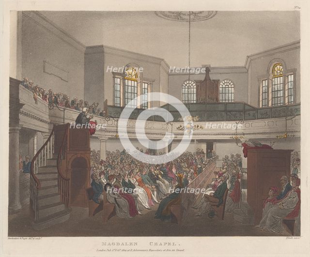 Magdalen Chapel, February 1, 1809., February 1, 1809. Creator: J. Bluck.