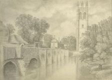 Magdalen Bridge and Tower, 18th century. Artist: John Baptist Malchair