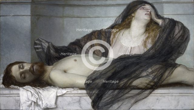 Magdalene Grieving over the Body of Christ, 1867. Creator: Arnold Bocklin.