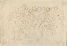 Magdalene Washing the Feet of Christ with Eight Disciples Looking On [recto]. Creator: Donato Creti