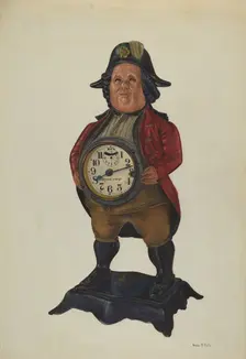 Magic Lamp Clock in 18th Century Figure, c. 1940. Creator: George File