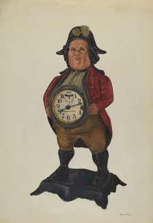 Magic Lamp Clock in 18th Century Figure, c. 1940. Creator: George File