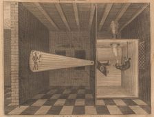 Magic lantern showing Death (from Ars Magna Lucis), 1671. Creator: Kircher, Athanasius (1602-1680)