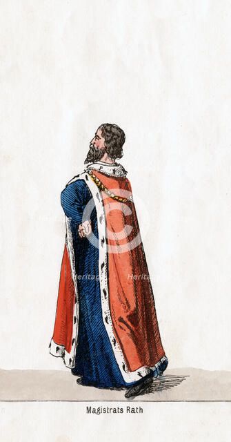 Magistrate, costume design for Shakespeare's play, Henry VIII, 19th century. Artist: Unknown