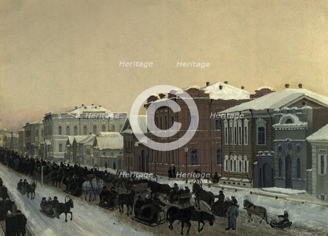 Magistratskaia Street at Shrove-Tide in 1897, 1897. Creator: Pavel Mikhailovich Kosharov.