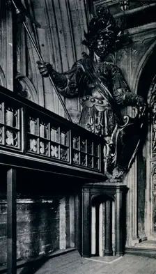 Magog (Corineus), one of the two City giants burnt in the London Guildhall fire, 1940