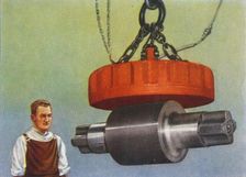 Magnet that lifts 46 tons, 1938