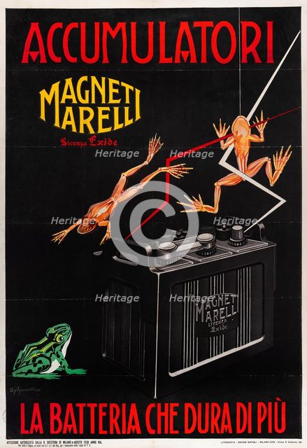 Magneti Marelli Batteries, 1930. Creator: Giovinetti, Ugo (active c. 1930).